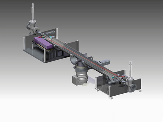 CAD drawing of the laser photodetachment line for injection of neutral atomic or molecular beams into the CSR
