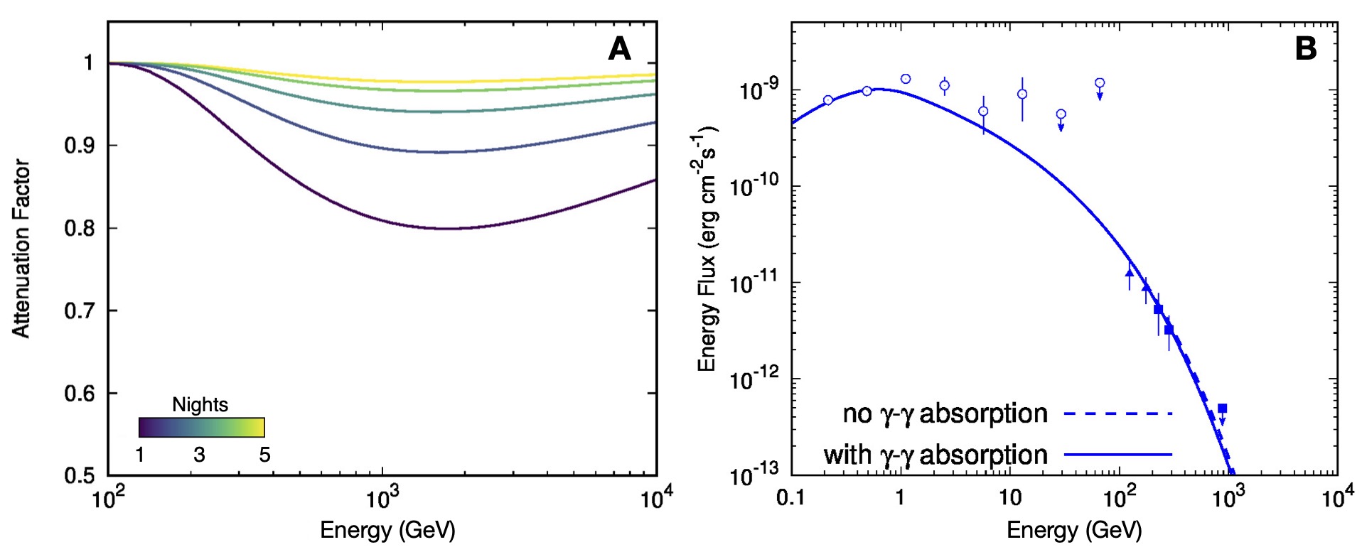 Attenuation due to gamma-gamma absorption