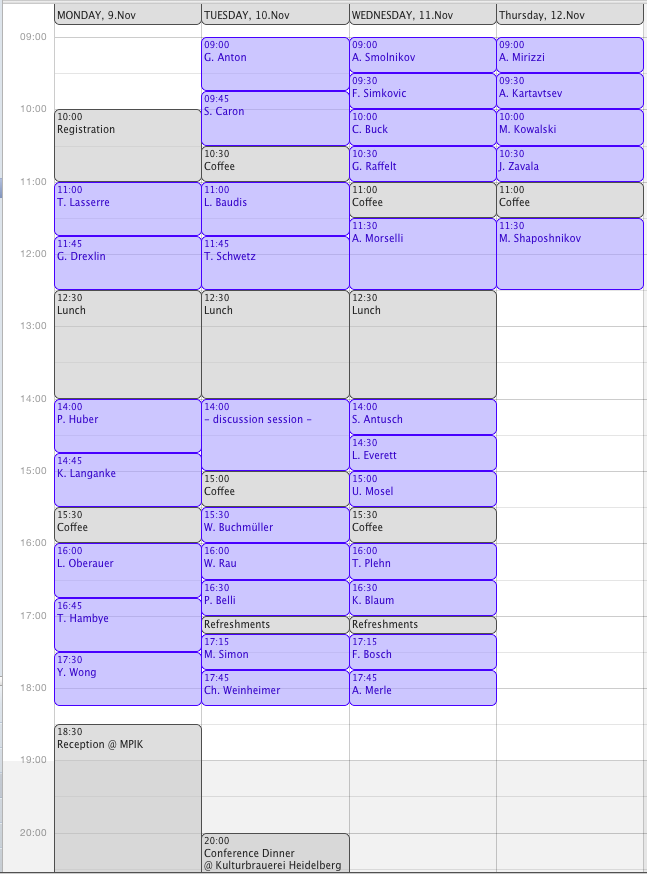 time schedule